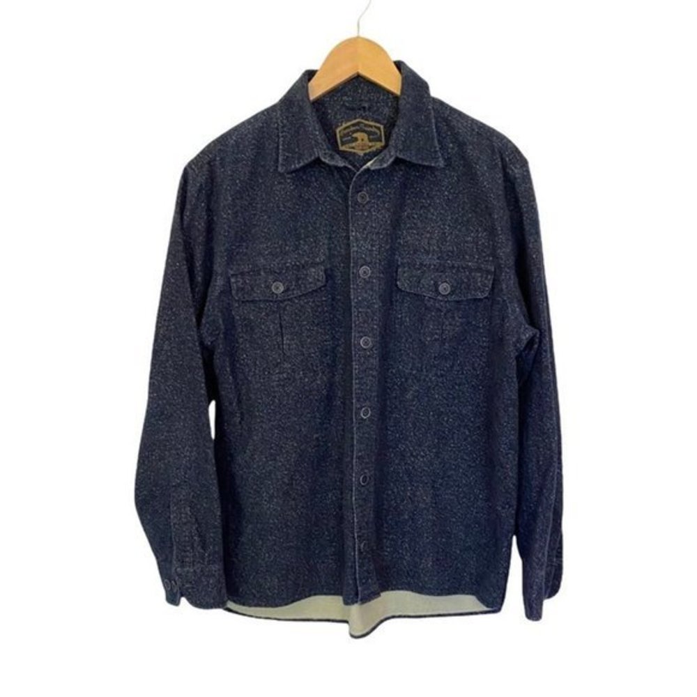 Freedom Foundry Long Sleeve Button Front Flannel Shirt Mens Size L Blue